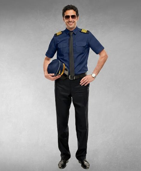 Professional airline pilot uniform set