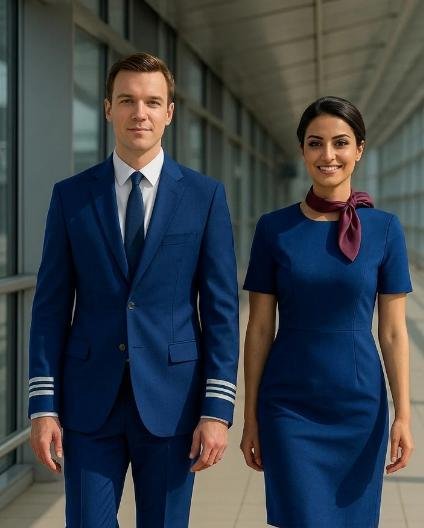 Airline pilot and cabin crew