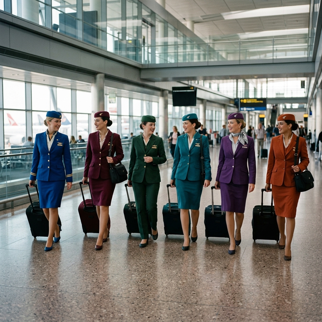 Professional airline cabin crew uniforms
