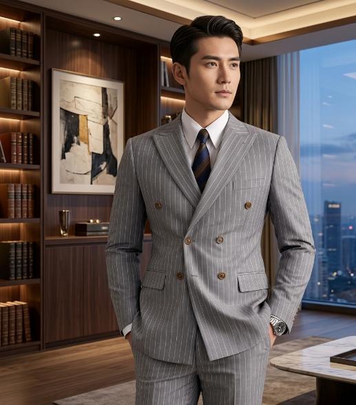 Grey pinstripe executive formal suit