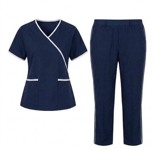 Navy nursing scrub uniform set