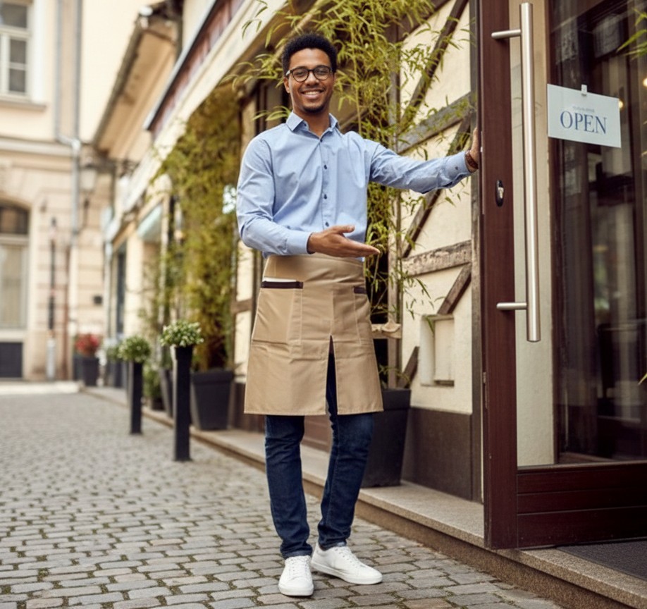 Professional restaurant server apron uniform