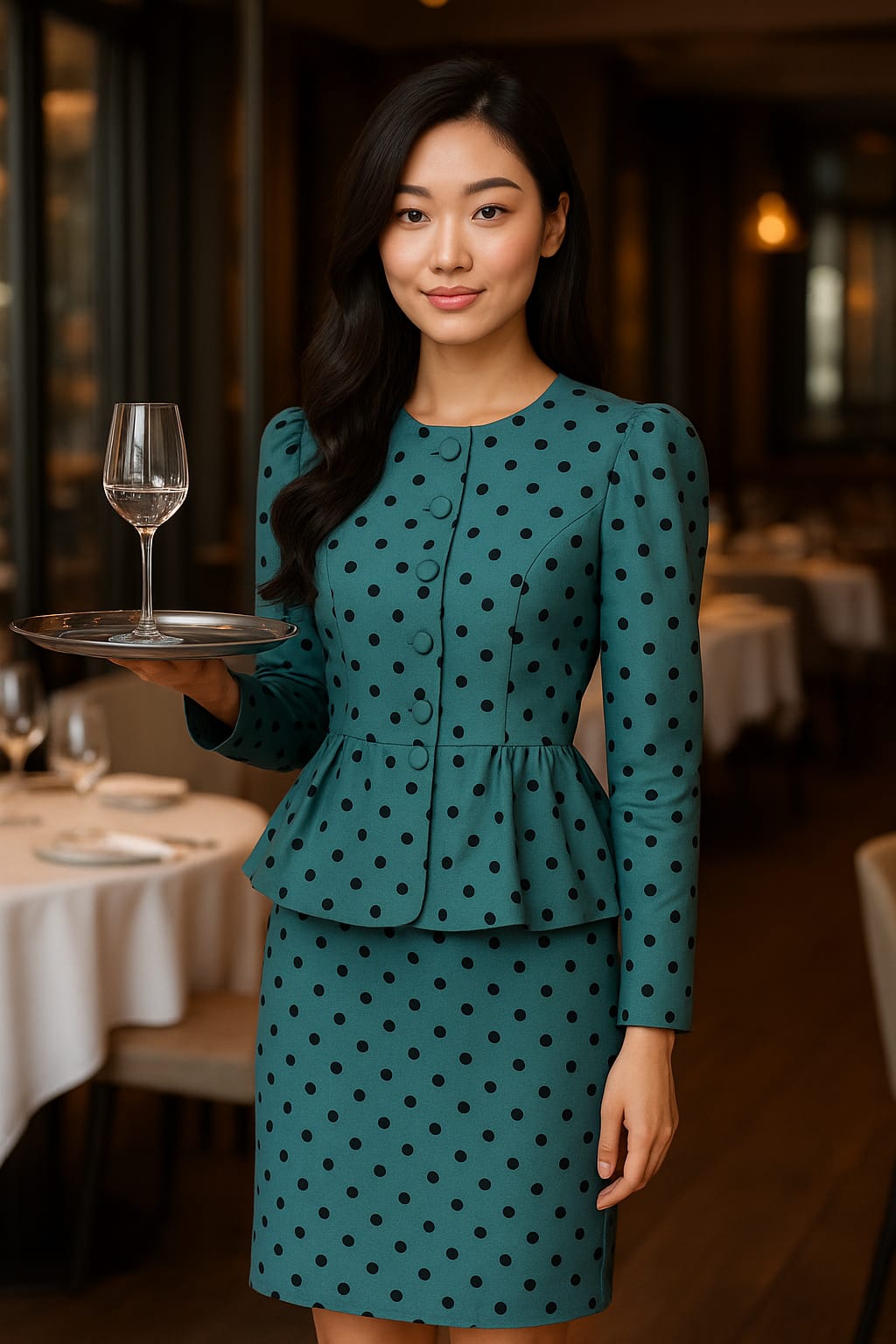 Professional female hospitality staff uniform