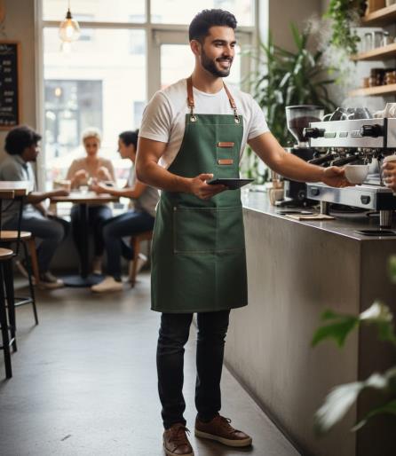 Professional cafe barista apron uniform