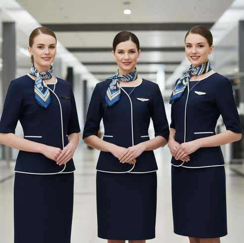 Professional women cabin crew uniforms