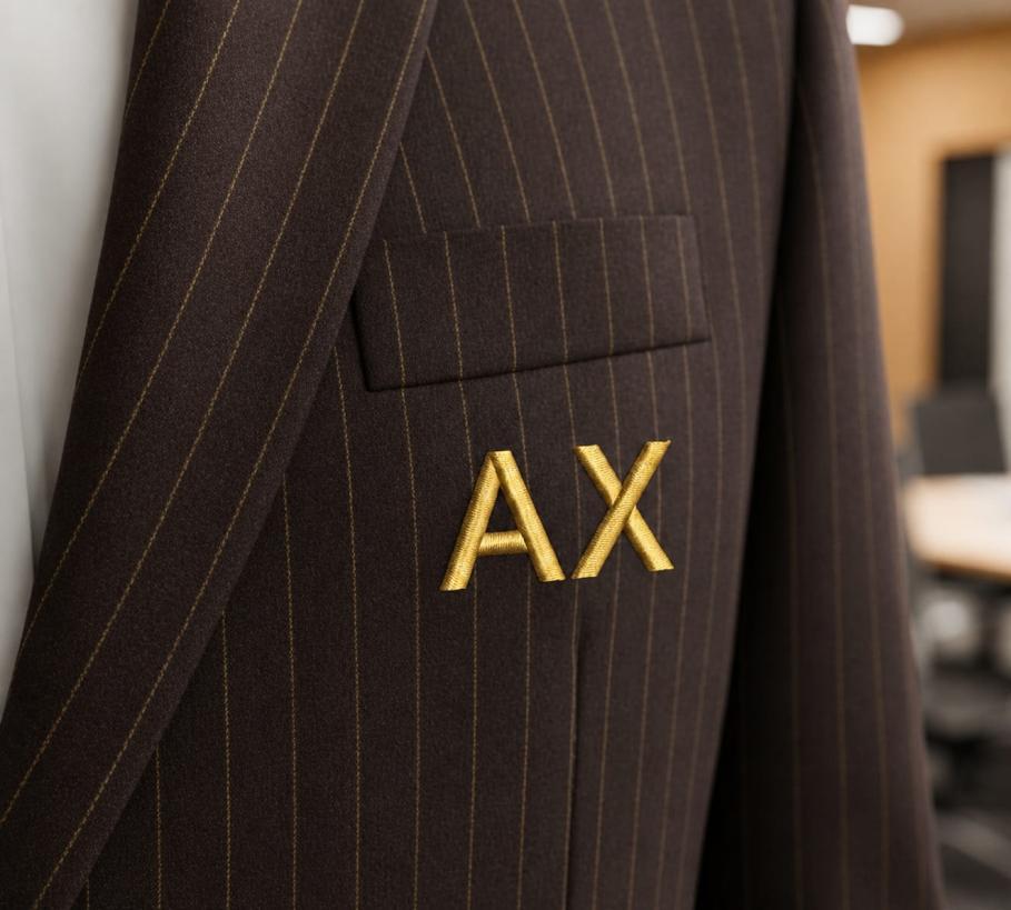 Gold logo embroidered corporate blazer
